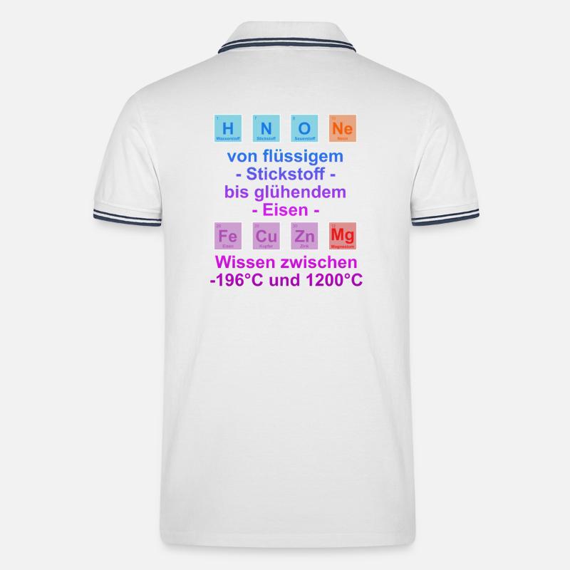 Unispruch "auf Temperatur" Geschenk, Studenten - Männer Tipped Poloshirt - Weiß/Navy