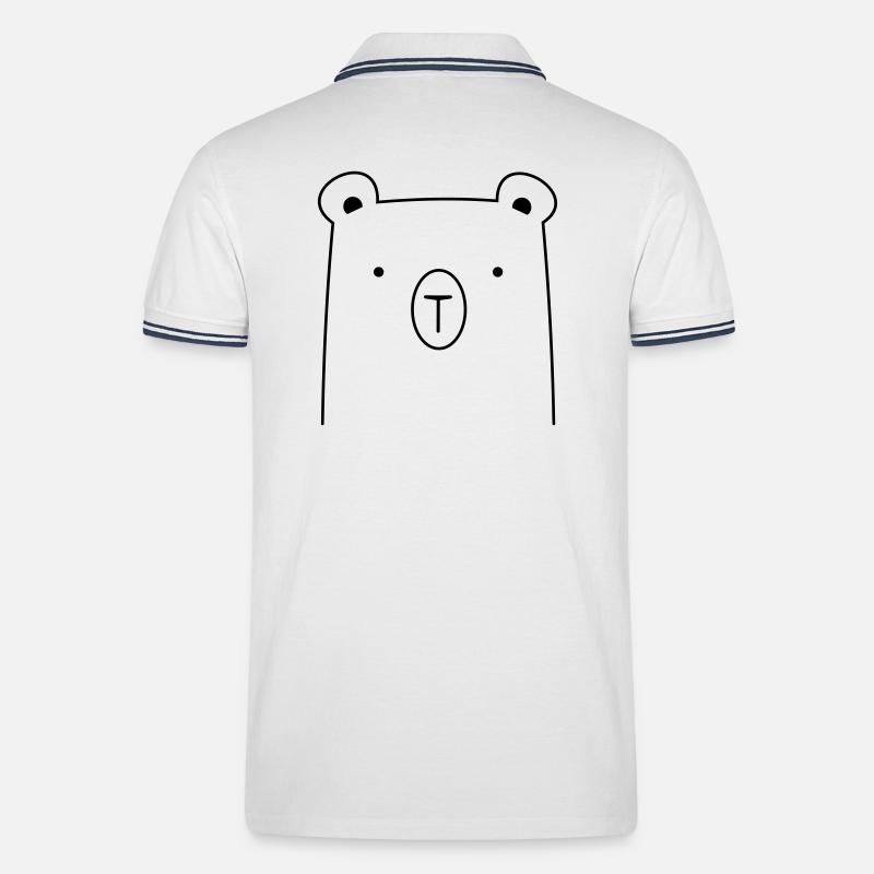 Bär Bärchen Knuddelbär Geschenkidee - Männer Tipped Poloshirt - Weiß/Navy