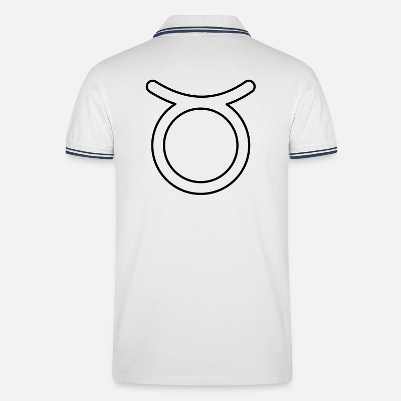 Stier Sternzeichen Sternbild Tierkreiszeichen - Männer Tipped Poloshirt - Weiß/Navy