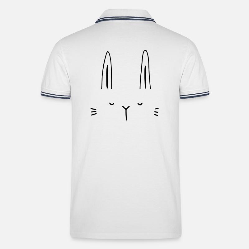 Hase Hasengesicht Gesicht Geschenkidee - Männer Tipped Poloshirt - Weiß/Navy