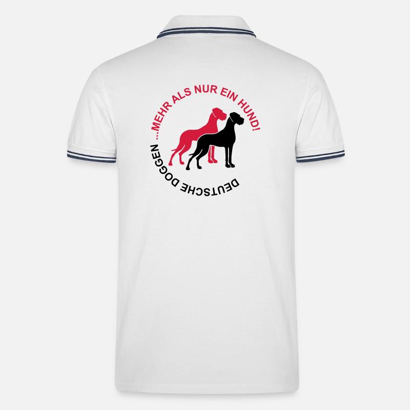 Dogues allemands - Plus qu'un chien - Polo tipped Homme - blanc/marine