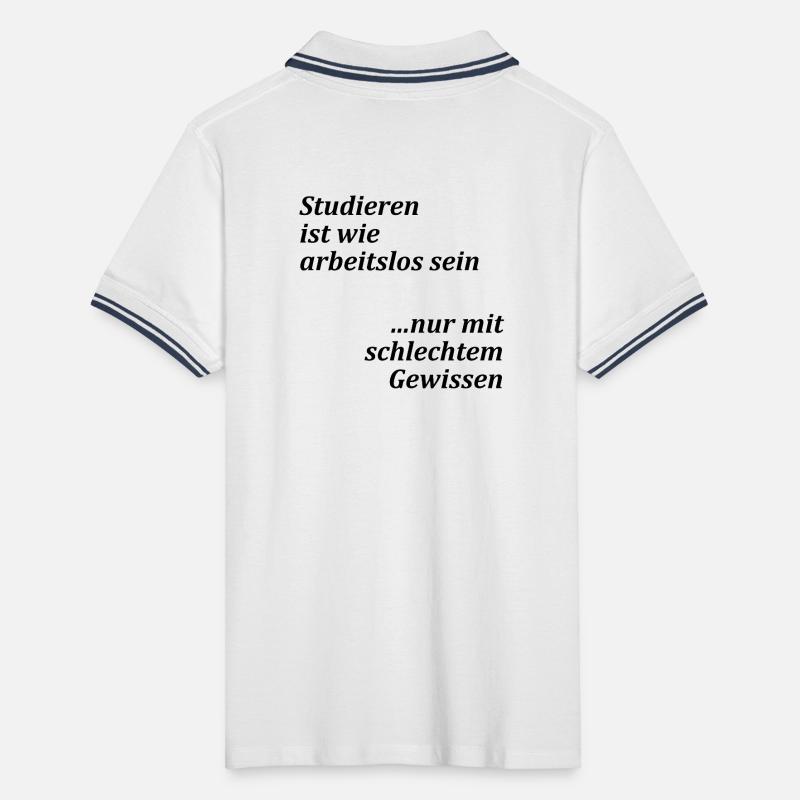 Unispruch "Studieren = arbeitslos" Studenten Männer Tipped Poloshirt