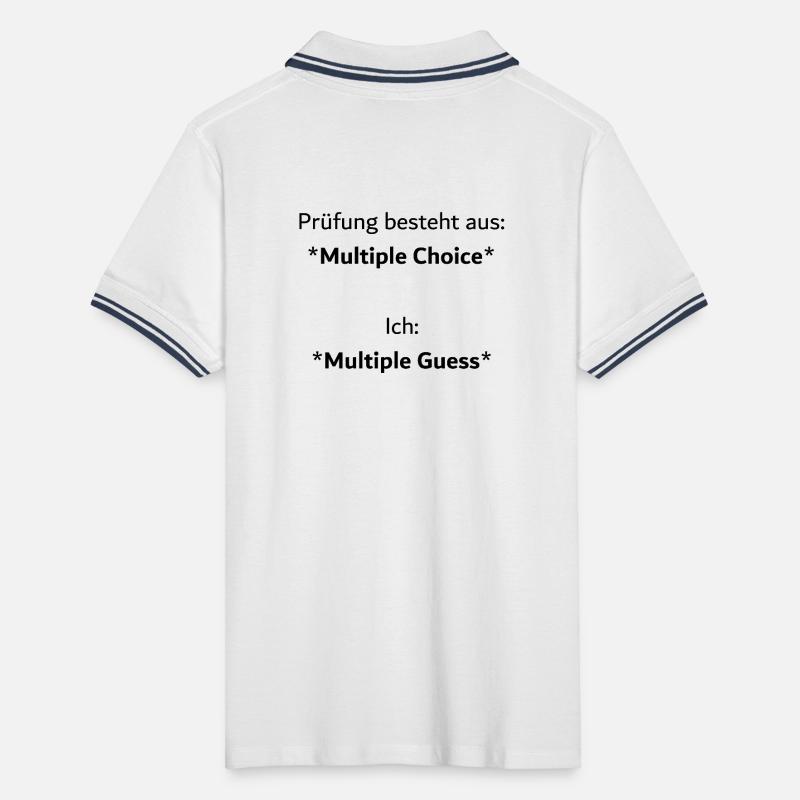 Unispruch "Multiple Choice" Geschenk, Studenten Männer Tipped Poloshirt