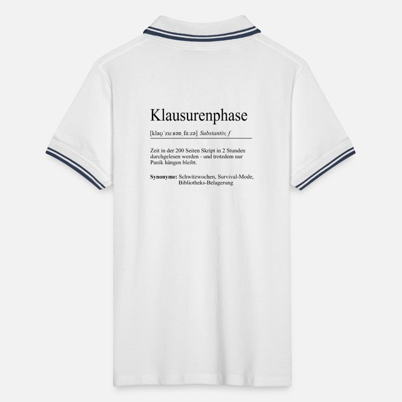 Unispruch "Klausurenphase" Geschenk, Studenten Männer Tipped Poloshirt