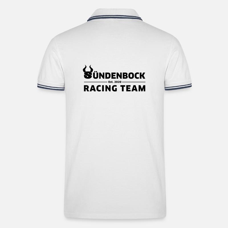Racing Team Design GREEN - Männer Tipped Poloshirt - Weiß/Navy