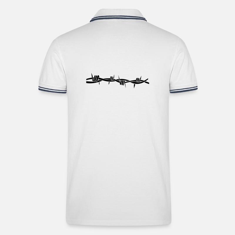 stacheldraht - Männer Tipped Poloshirt - Weiß/Navy
