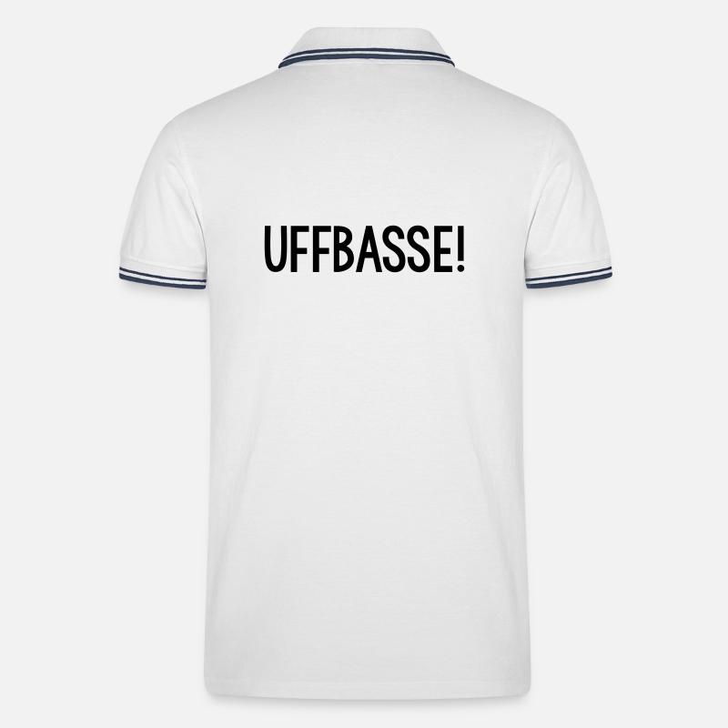 UFFBASSE Dialekt badisch - Männer Tipped Poloshirt - Weiß/Navy