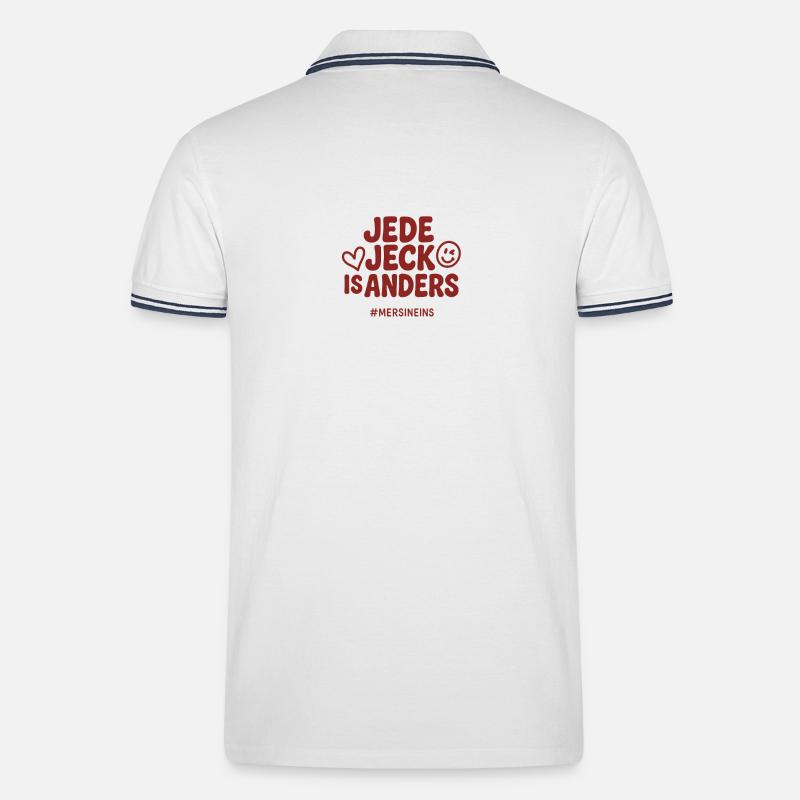 Jede Jeck is anders - Kölner Hingucker - Männer Tipped Poloshirt - Weiß/Navy