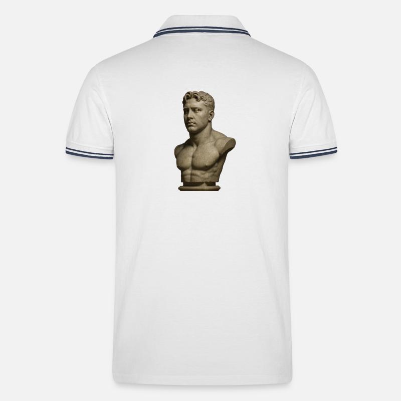 Statue - Männer Tipped Poloshirt - Weiß/Navy