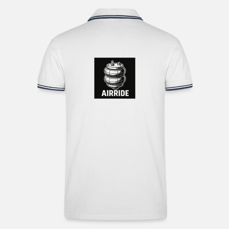 Innovatives Airride-Design mit Dynamik - Männer Tipped Poloshirt - Weiß/Navy