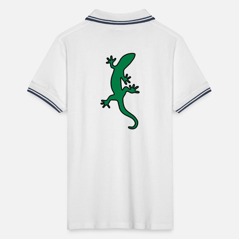Eidechse Salamander Gecko Männer Tipped Poloshirt