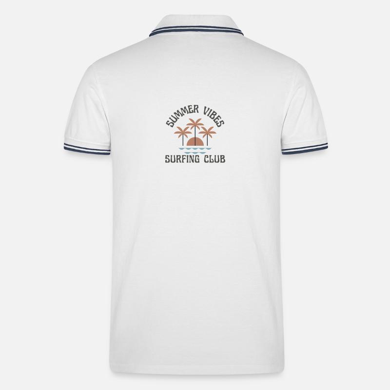 TreadZ Summer Vibes - Männer Tipped Poloshirt - Weiß/Navy