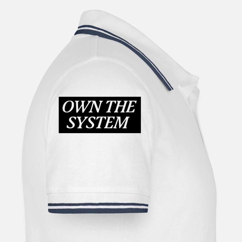 Own the System - Das eigene System - Männer Tipped Poloshirt - Weiß/Navy