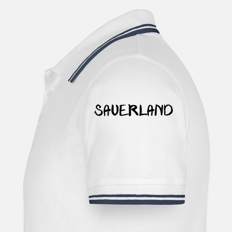 echt.SAUERLAND pur schwatt 2 - Männer Tipped Poloshirt - Weiß/Navy