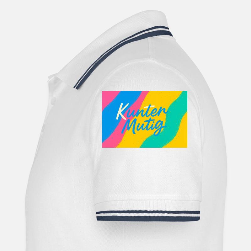 Kunter Mutig Farbexplosion Männer Tipped Poloshirt