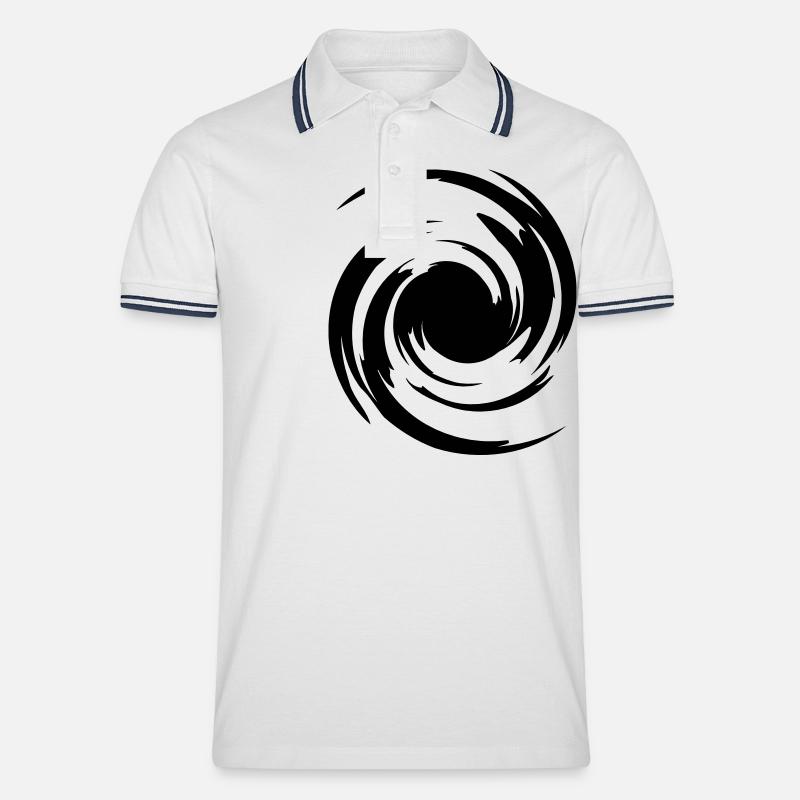 big_swirl - Männer Tipped Poloshirt - Weiß/Navy