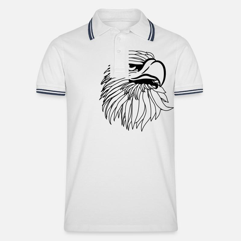 Aigle aigle chauve - Polo tipped Homme - blanc/marine