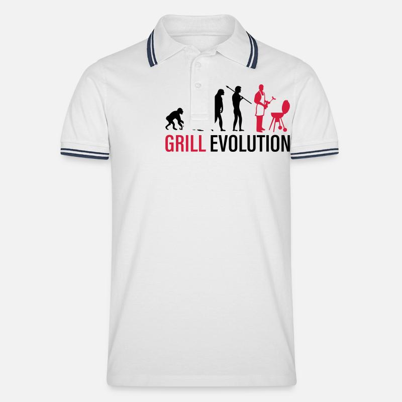 Evolution du gril - Polo tipped Homme - blanc/marine