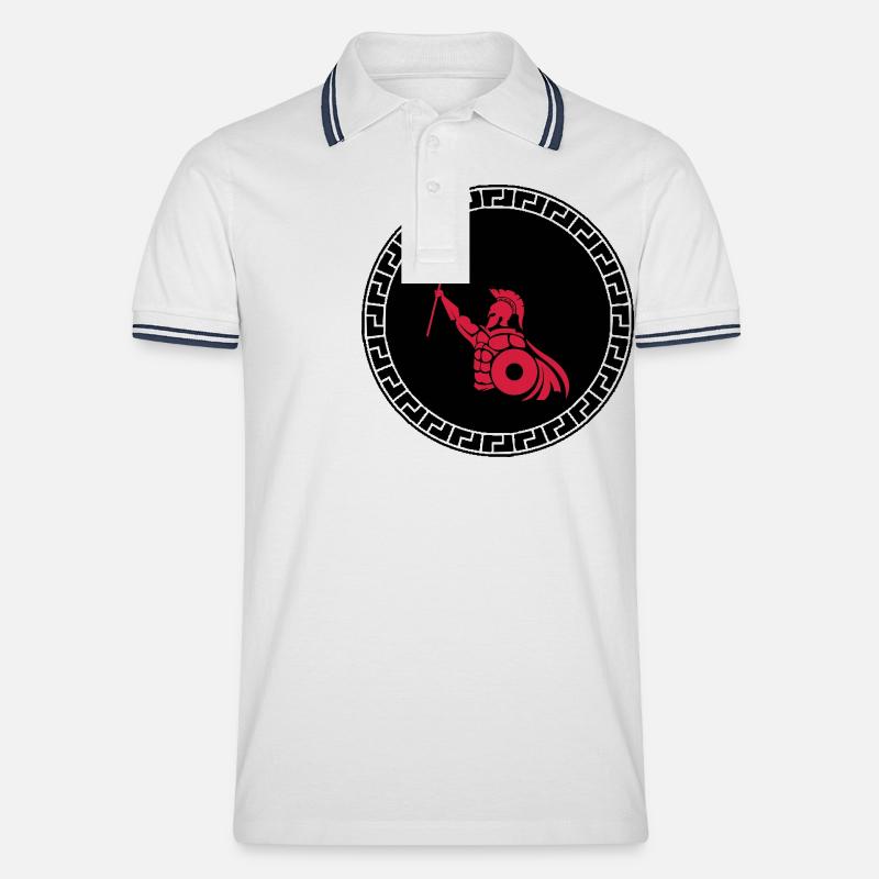 spartan 02 - Männer Tipped Poloshirt - Weiß/Navy