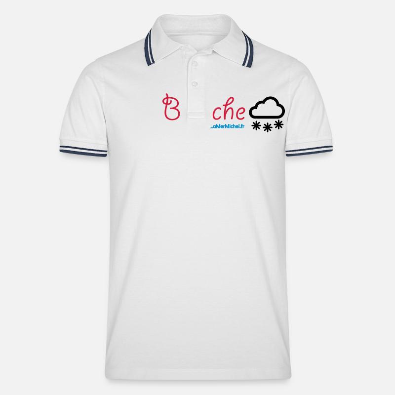 Blanche "NEIGE" - Polo tipped Homme - blanc/marine
