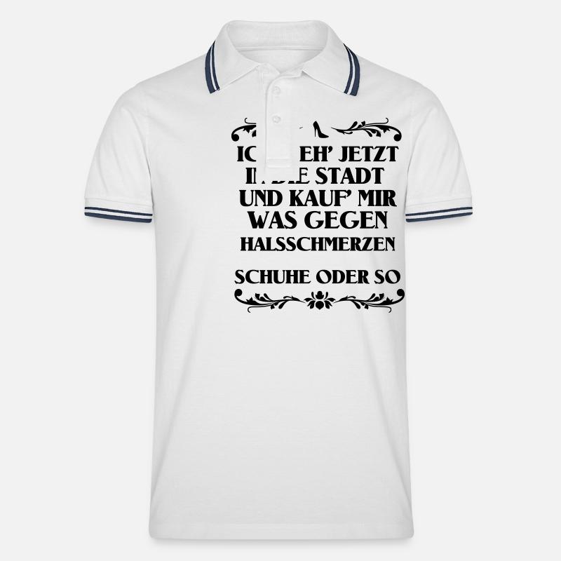 Schuhe oder so - Männer Tipped Poloshirt - Weiß/Navy