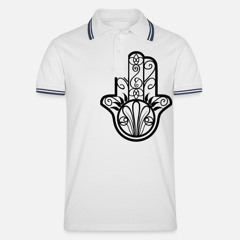 fatma_main - Männer Tipped Poloshirt - Weiß/Navy