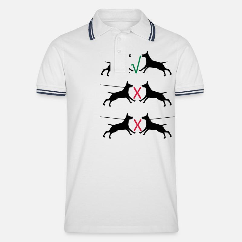 Hunde an der Leine - Männer Tipped Poloshirt - Weiß/Navy