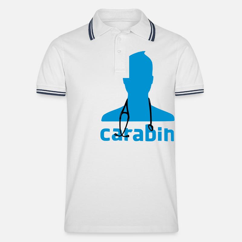 carabin - Männer Tipped Poloshirt - Weiß/Navy