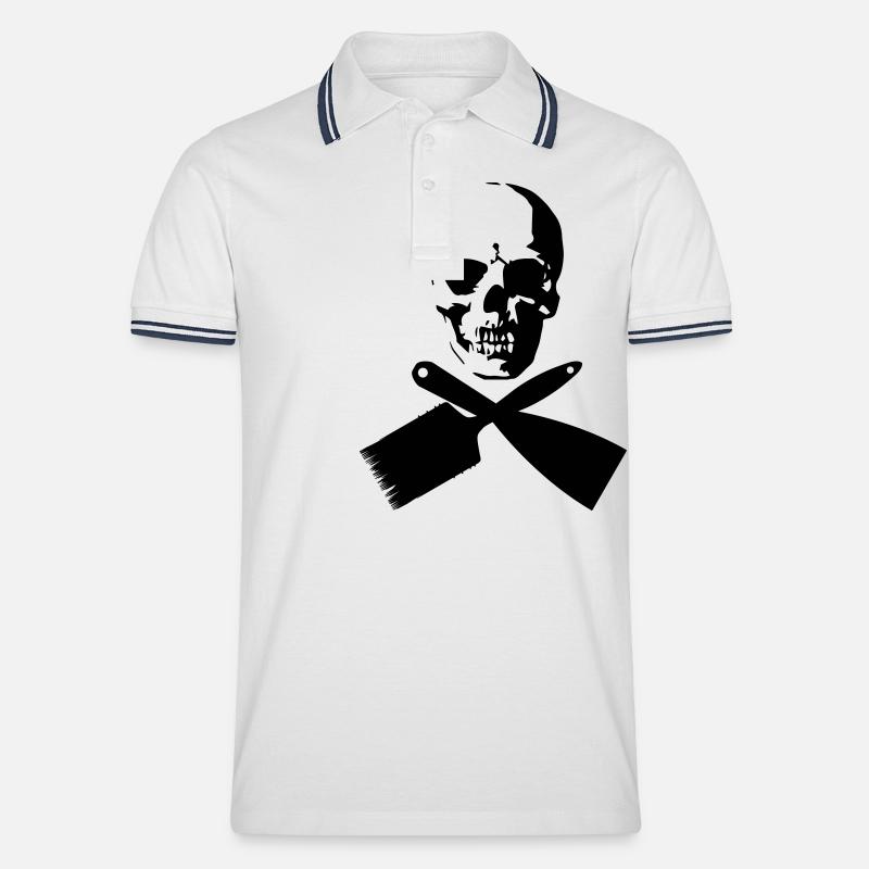 Maler - Männer Tipped Poloshirt - Weiß/Navy