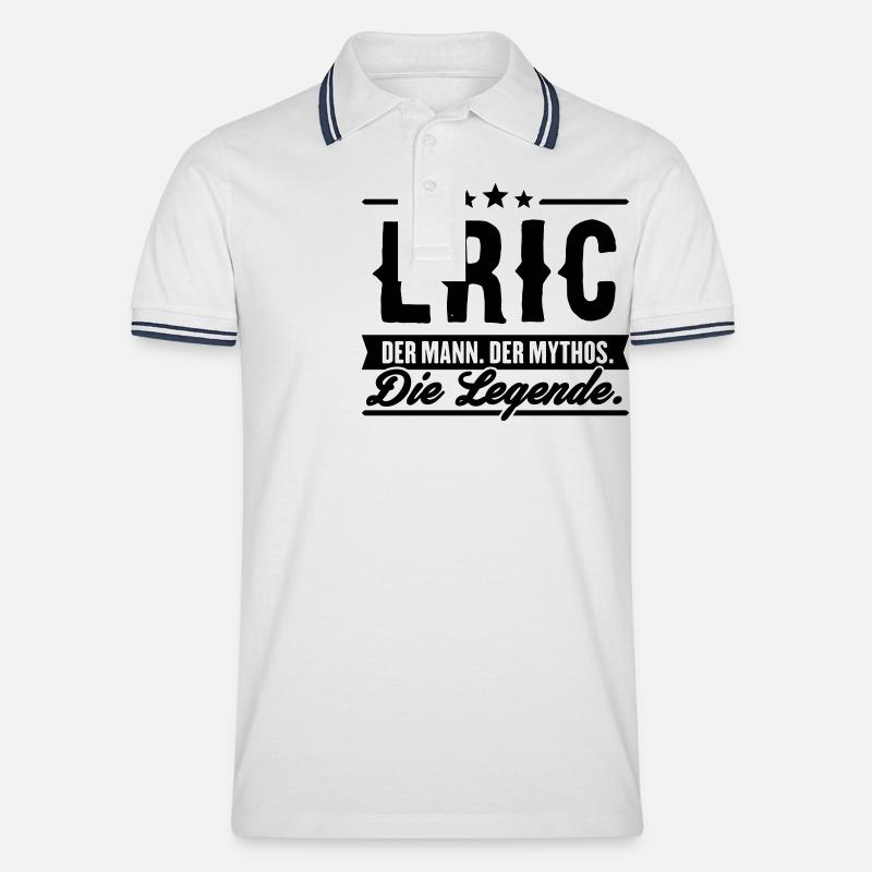 Mann Mythos Legende Eric - Männer Tipped Poloshirt - Weiß/Navy