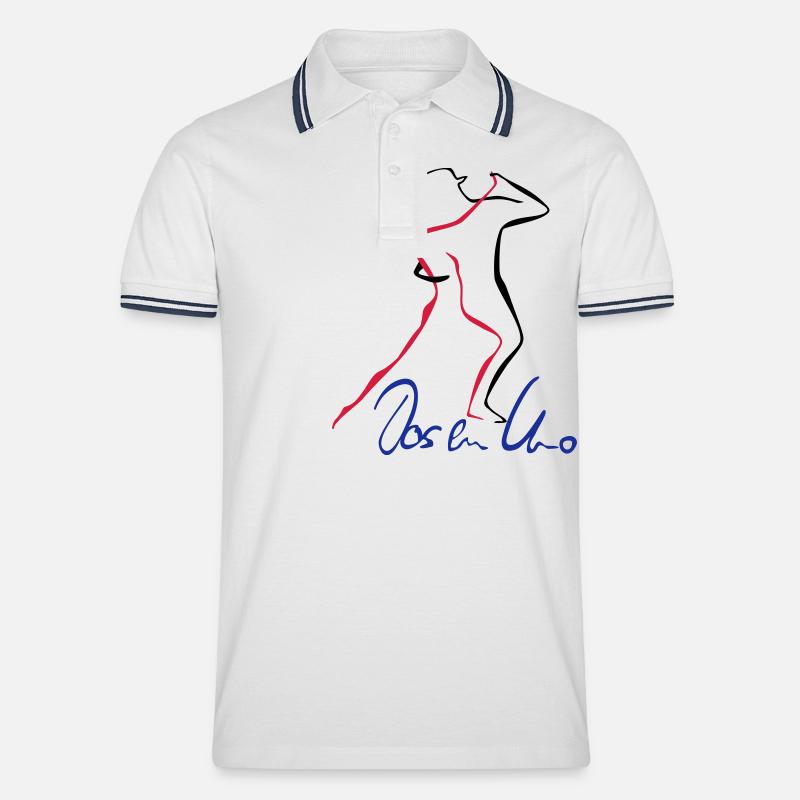Tango Dos en Uno - Männer Tipped Poloshirt - Weiß/Navy