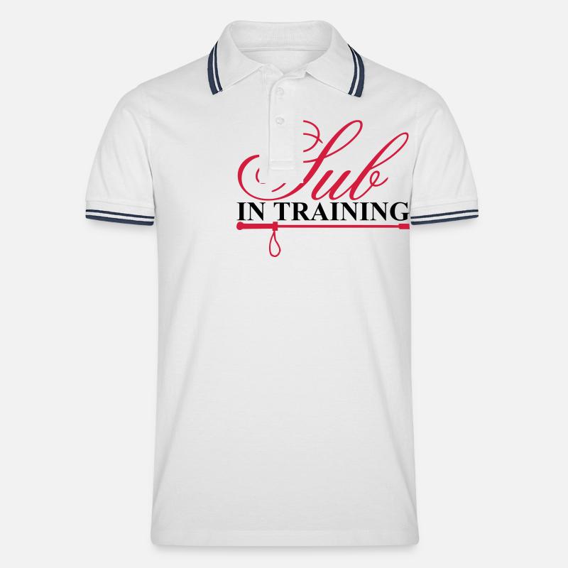 Sub in training - Männer Tipped Poloshirt - Weiß/Navy