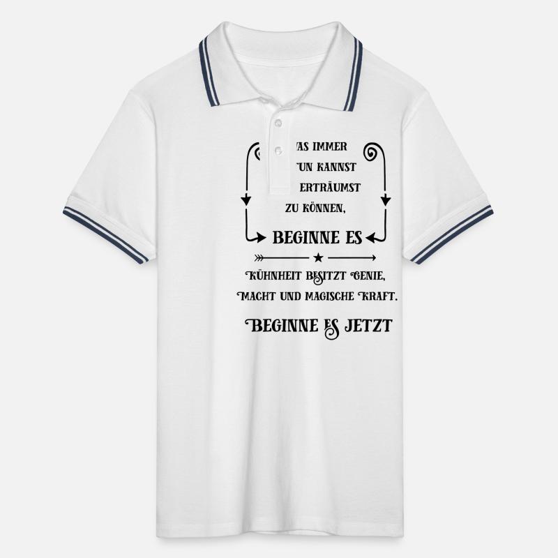 Goethe Motivation Männer Tipped Poloshirt