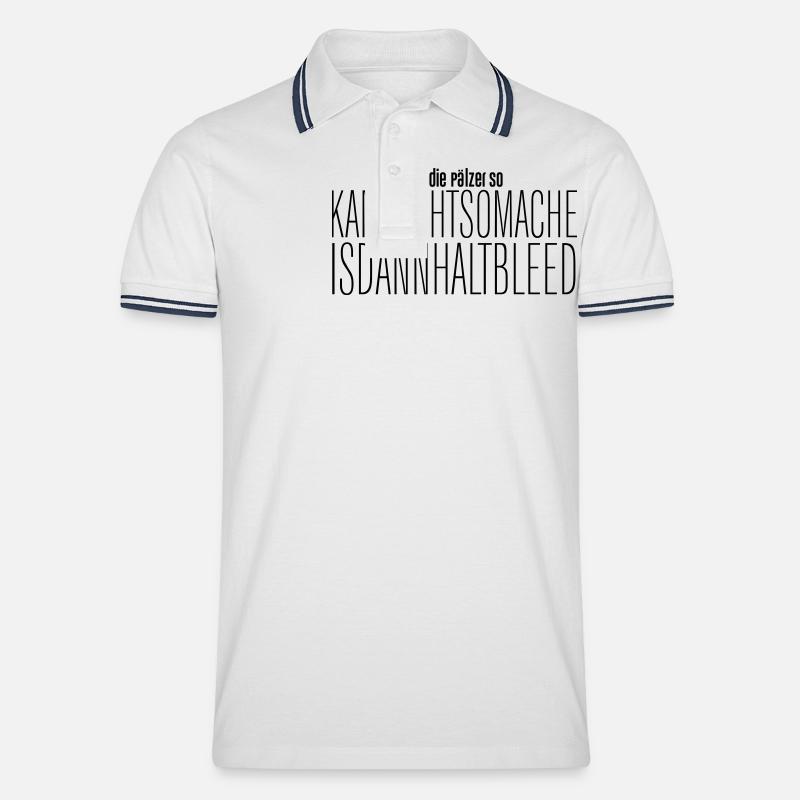 BLEED - Männer Tipped Poloshirt - Weiß/Navy