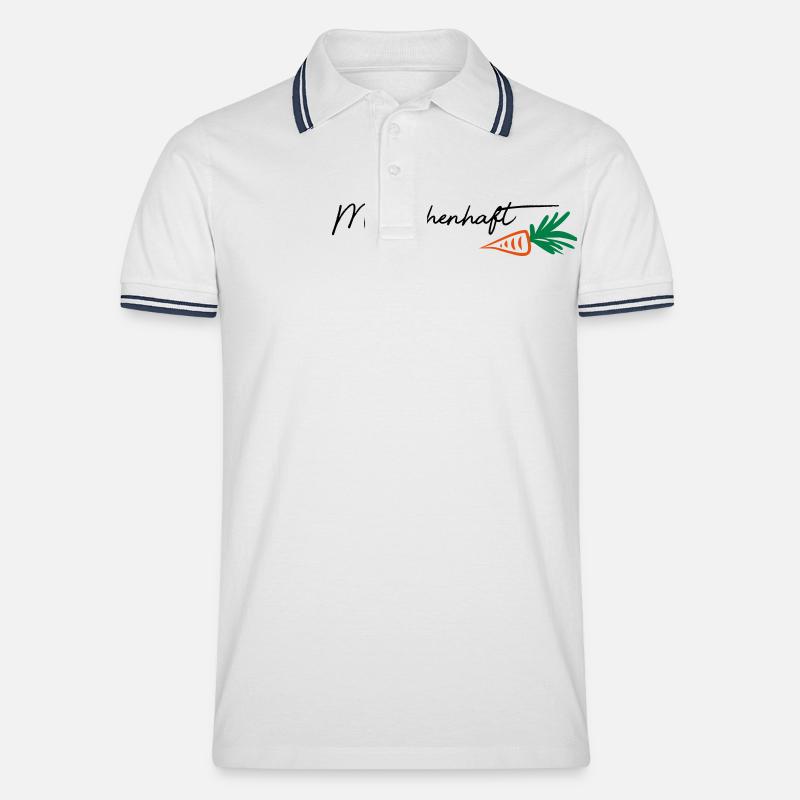 Moehrenhaft - Männer Tipped Poloshirt - Weiß/Navy