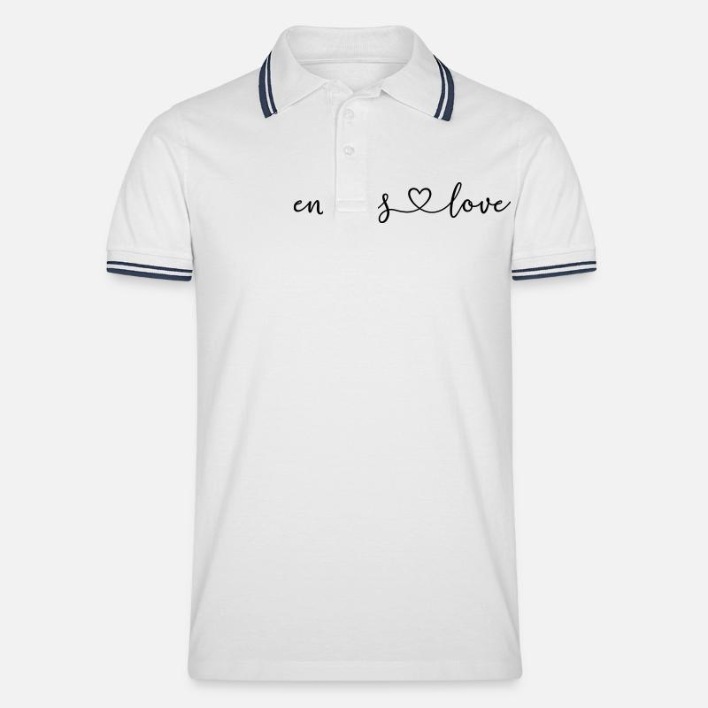 endless_love - Männer Tipped Poloshirt - Weiß/Navy