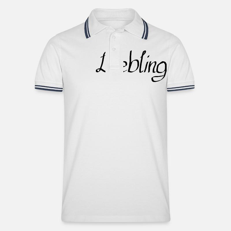 liebling - Männer Tipped Poloshirt - Weiß/Navy
