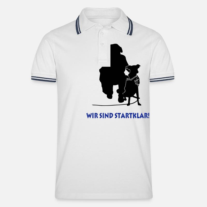Hund am Ansatz - Männer Tipped Poloshirt - Weiß/Navy