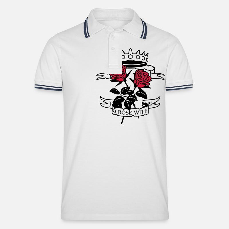 There is no rose.. - Männer Tipped Poloshirt - Weiß/Navy