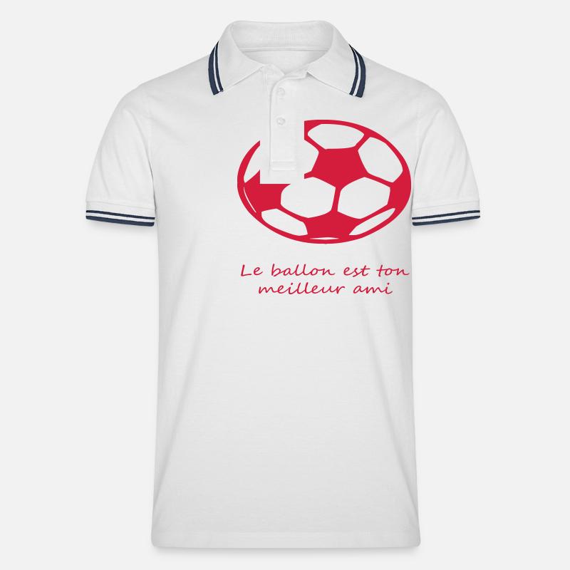 FUßBALL - Männer Tipped Poloshirt - Weiß/Navy