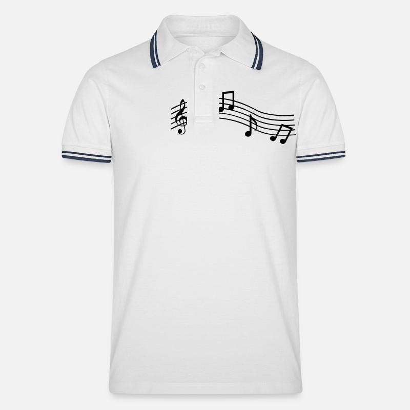 notenspiel_01 - Männer Tipped Poloshirt - Weiß/Navy