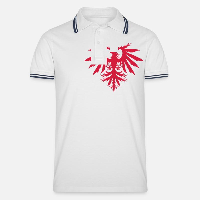adler - Männer Tipped Poloshirt - Weiß/Navy