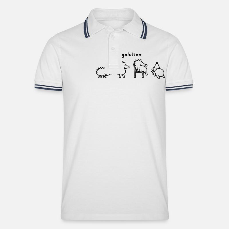Igolution - Männer Tipped Poloshirt - Weiß/Navy