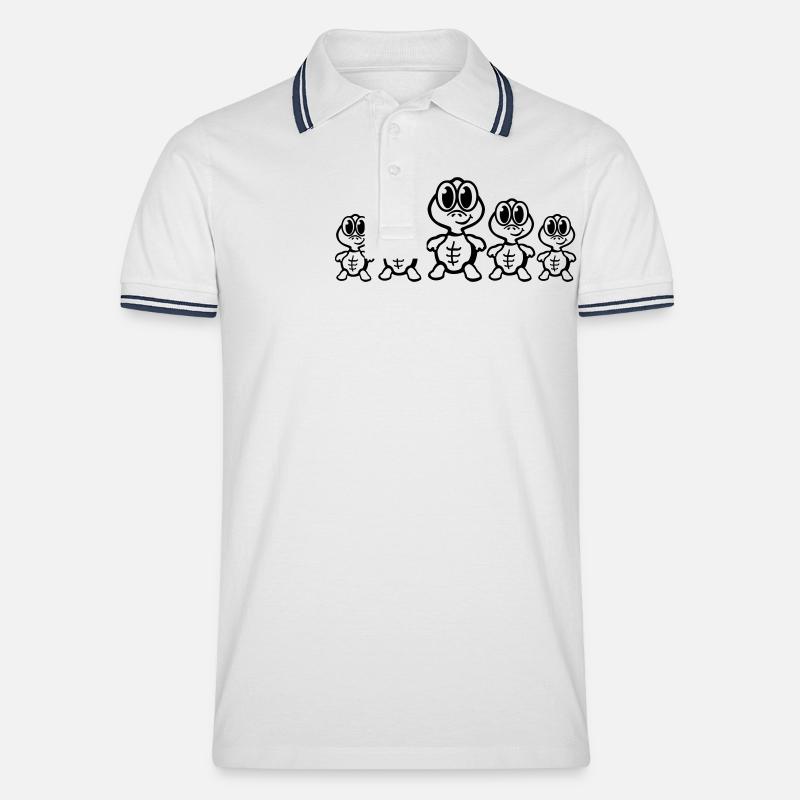 schildkroeten_comic_t1 - Polo tipped Homme - blanc/marine
