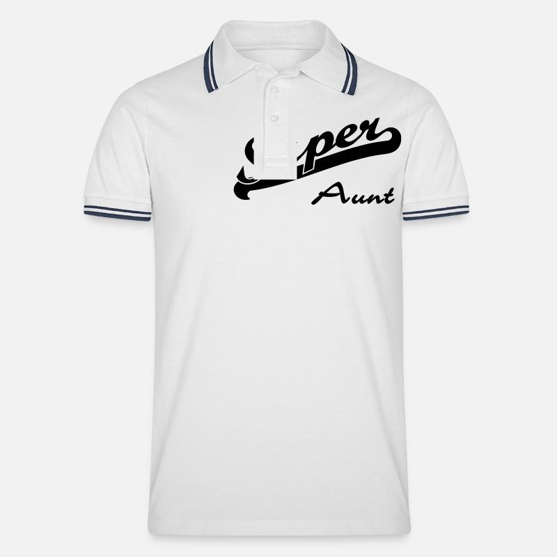 super aunt - Männer Tipped Poloshirt - Weiß/Navy