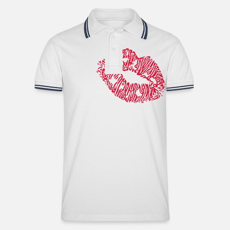 lips - Men's Tipped Polo Shirt - white/navy