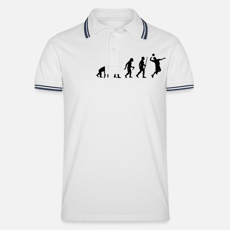 Volleyballer Evolution - Polo tipped Homme - blanc/marine