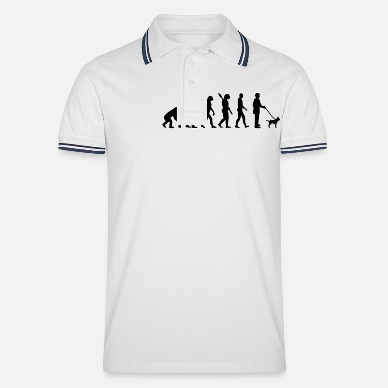 Border Terrier - Männer Tipped Poloshirt - Weiß/Navy