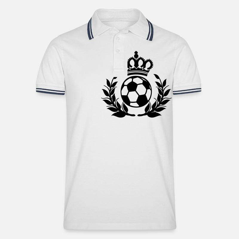 fussball krone - Männer Tipped Poloshirt - Weiß/Navy