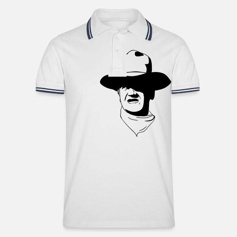 wayne - Männer Tipped Poloshirt - Weiß/Navy